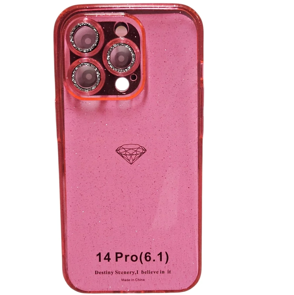 Pink Glitter Phone Case for 14 Pro